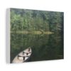 Canoe at Dawn Matte Canvas Wall Art — Stretched 1.25" Lake Reflection Print