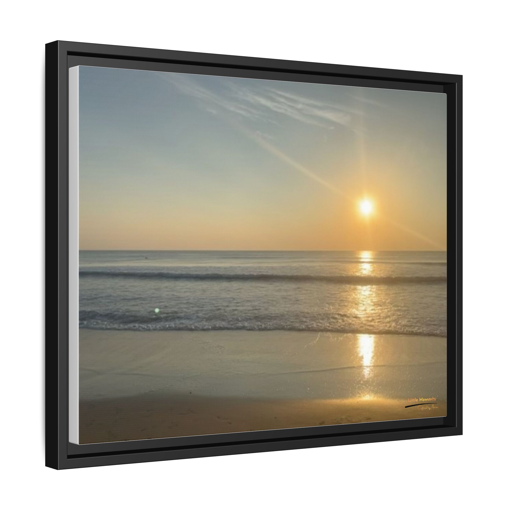 17401143972842568928_2048.jpeg Sunrise Over Ocean Matte Canvas Framed Wall Art — Serene Ocean Photography Print