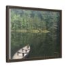 Canoe at Dawn Matte Canvas Print — Serene Forest Reflection Wall Art