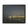 City Lights at Night series2 Framed Matte Canvas Print — Nighttime Coastal Cityscape