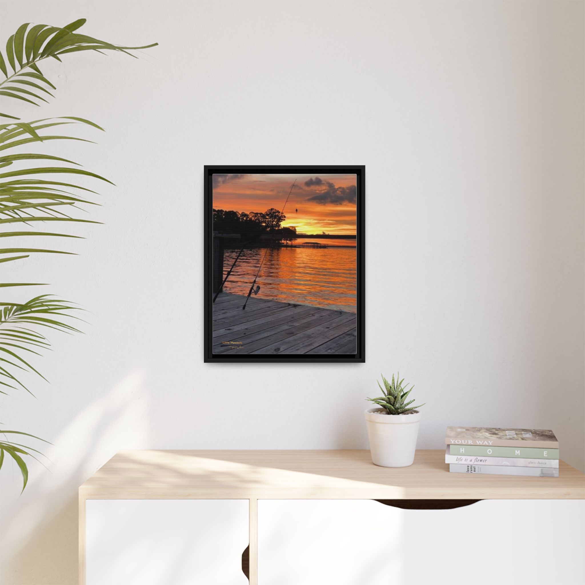 Evening Pier 2 Matte Canvas - Sunset Fishing Dock Wall Art