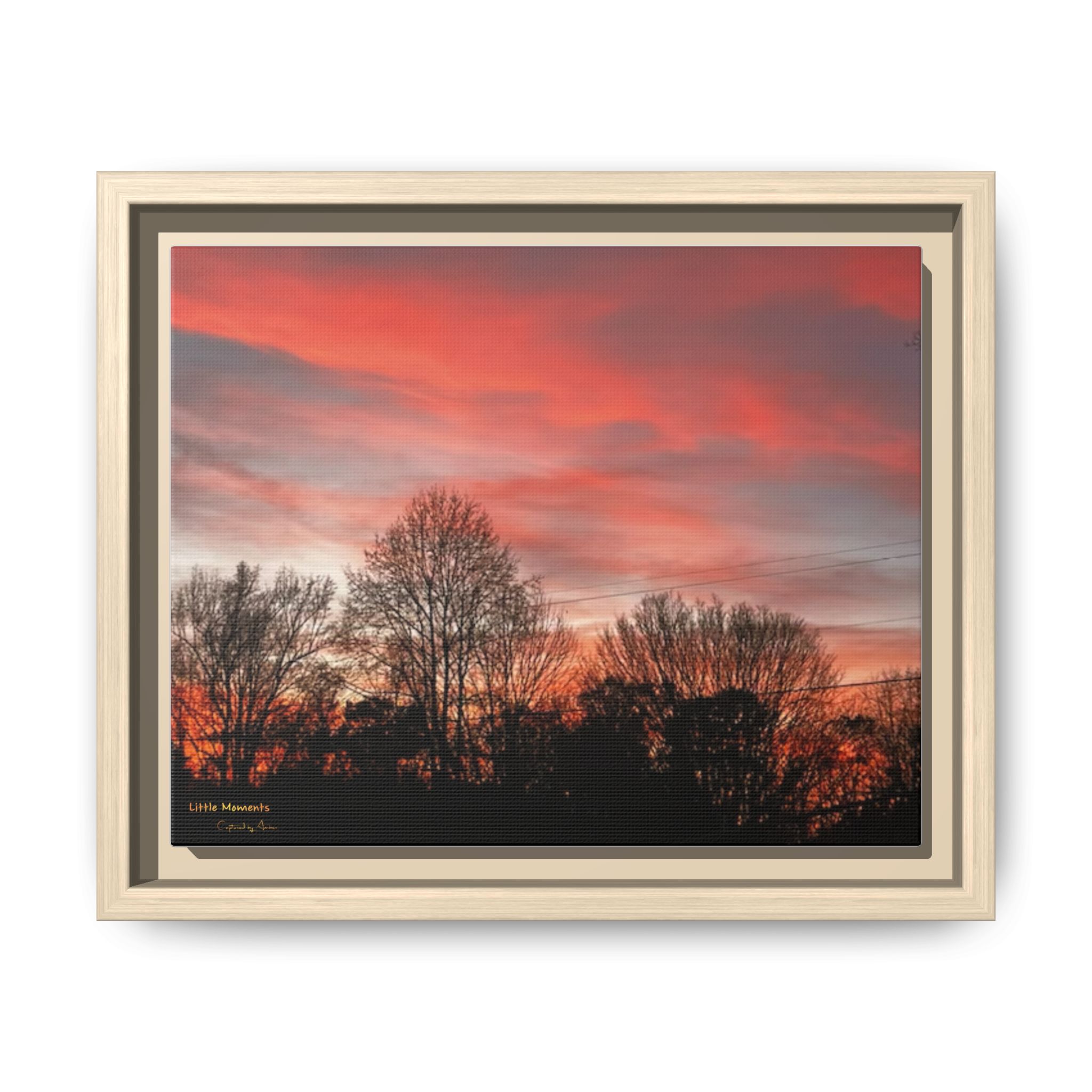 Appalachian Red Sky1 Canvas Print — Framed Sunset Silhouette Wall Art