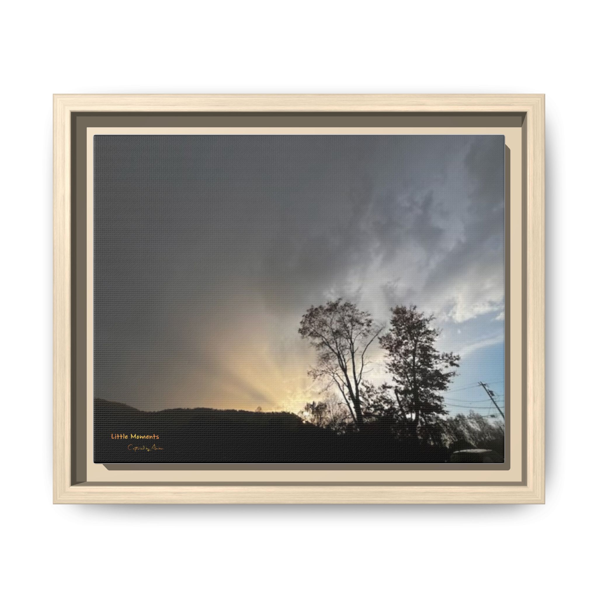 Sunset Storm Framed Matte Canvas Wall Art