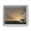 Passing Storm Framed Matte Canvas Print — Golden Sunrise Landscape