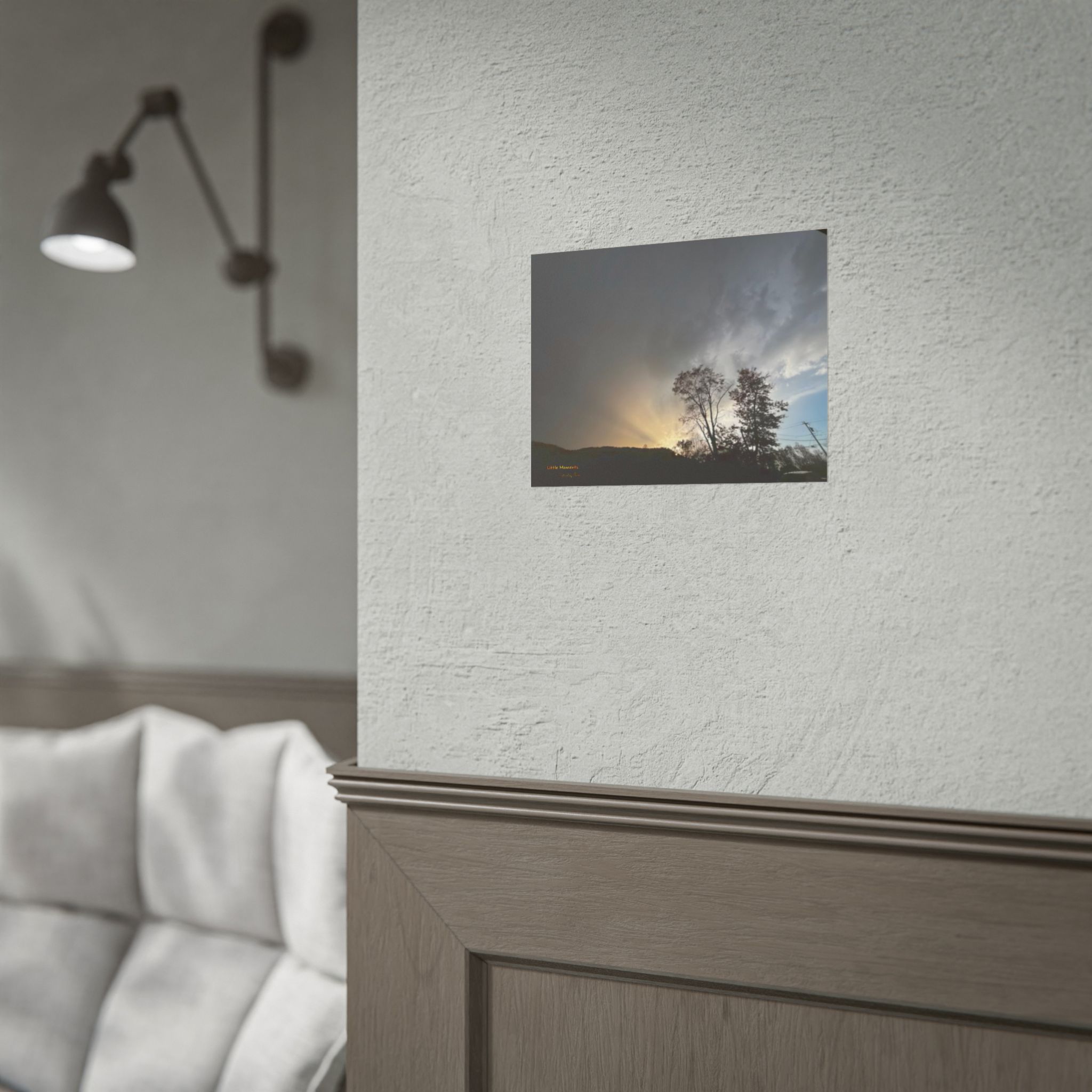 Sunset Storm Poster — Dramatic Tree Silhouette Rolled Wall Art