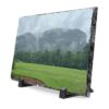 Misty Mountain Slate Desk Plaque — Custom Landscape Photo Keepsake
