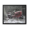 2143623036715416840_2048.jpeg Vintage Red Tractor in Snow — Framed Matte Canvas Wall Art