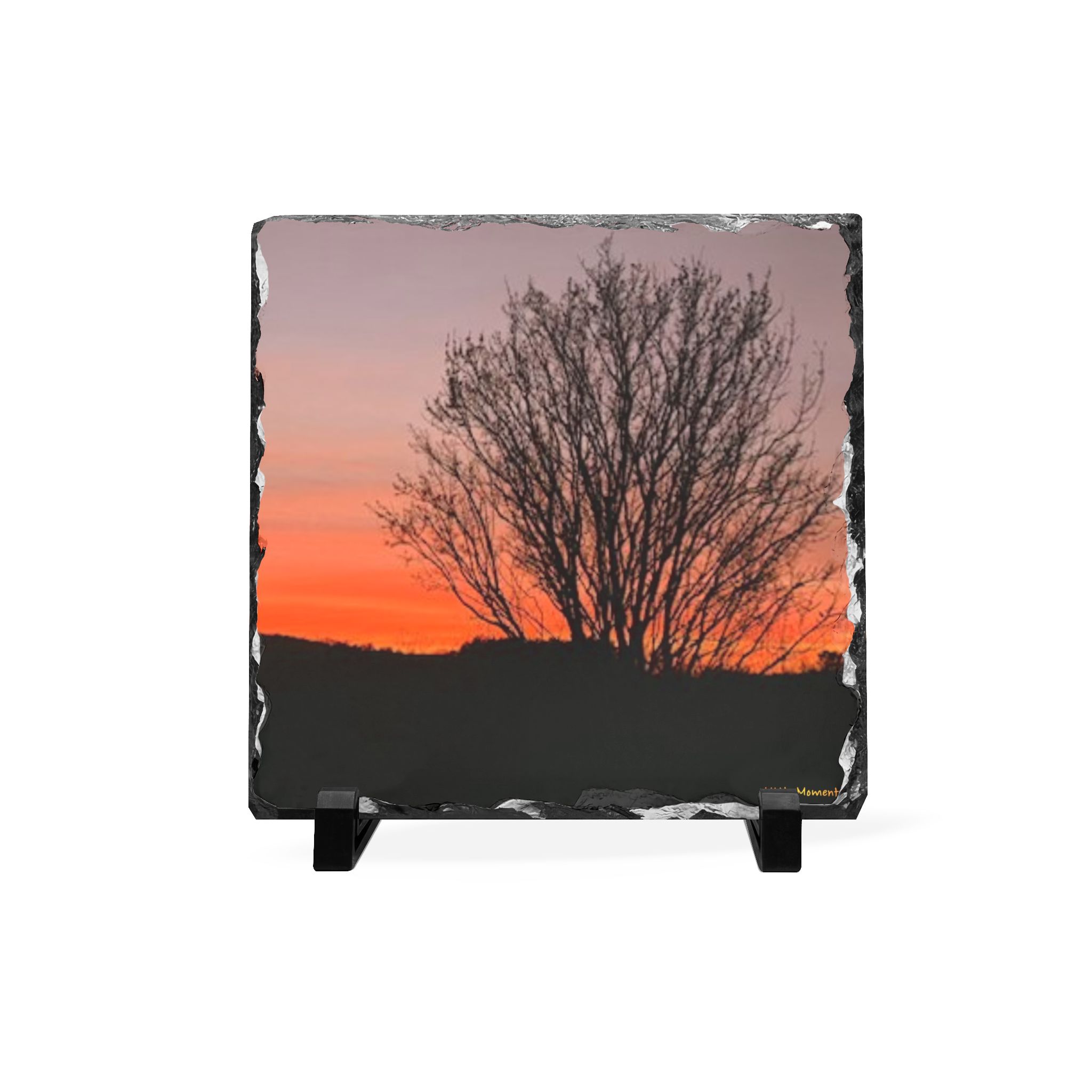 2175263949859103728_2048.jpeg Appalachian Red Sky3 Slate Desk Plaque — Tree Sunset Photo Decorative Office Accent