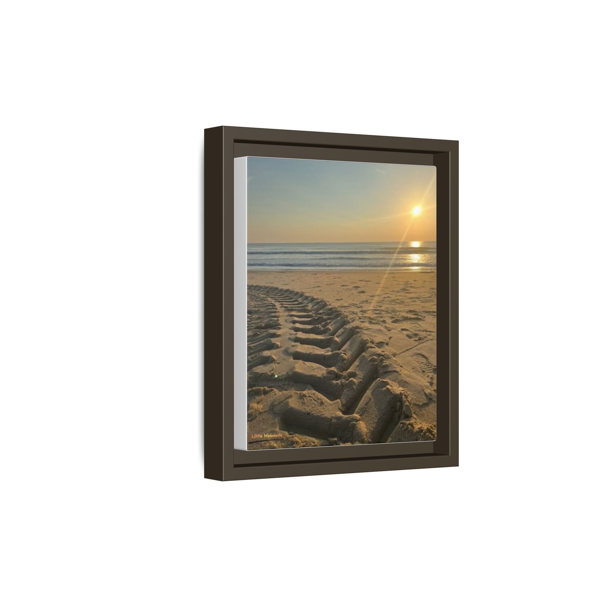2405288601639498358_2048.jpeg Sunset Beach Tire Track framed Canvas — Tire Track Seashore Wall Art