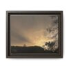 Passing Storm Framed Matte Canvas Print — Golden Sunrise Landscape