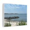 Seaside Jetti Beach Canvas Print — Seaside Harbor Matte Wall Art