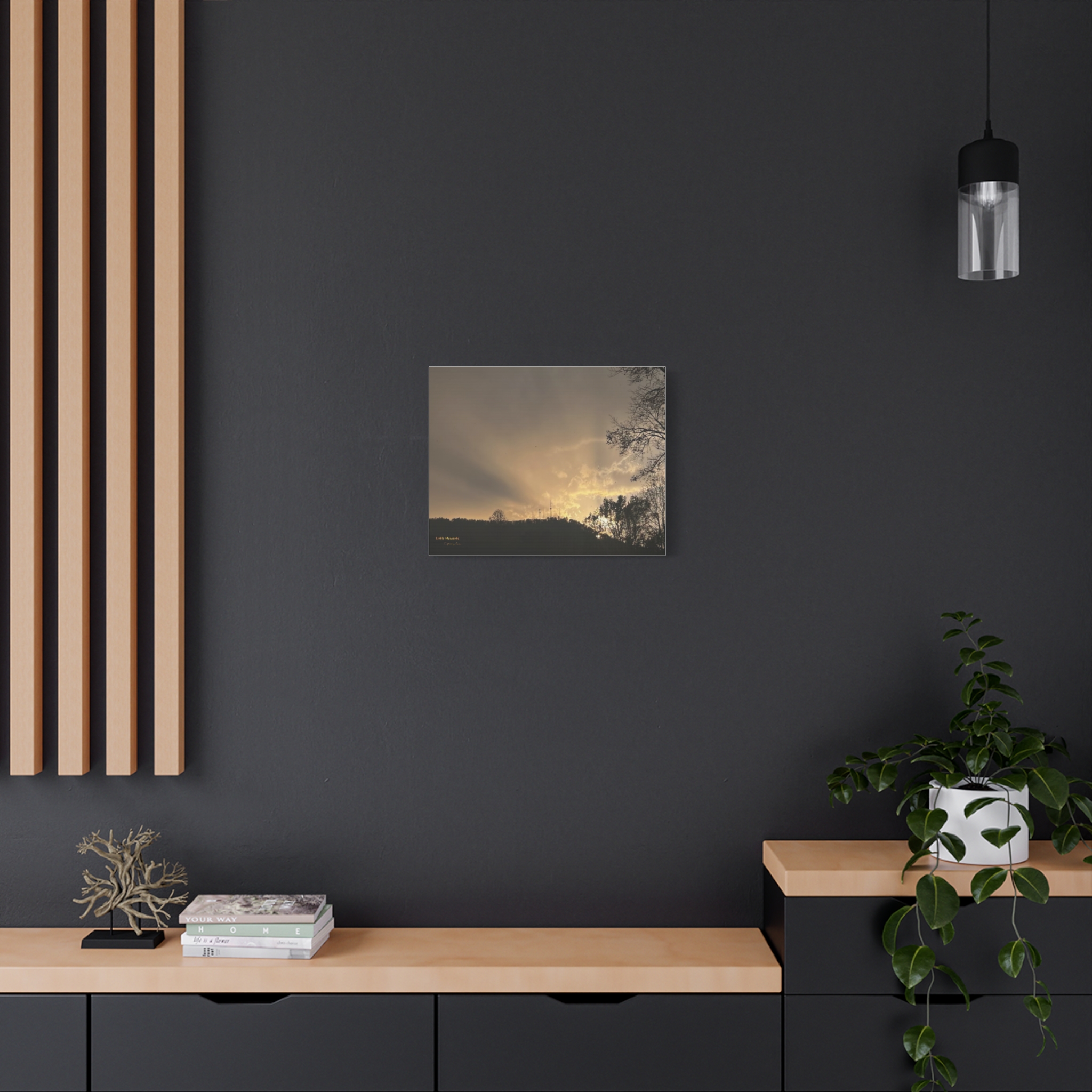 2851889934465413422_2048.jpeg Passing Storm Canvas Wall Art — Golden Sky Landscape Matte Stretched Canvas