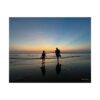 Father and Child Sunset Poster — Father & Child Matte Horizontal Wall Art
