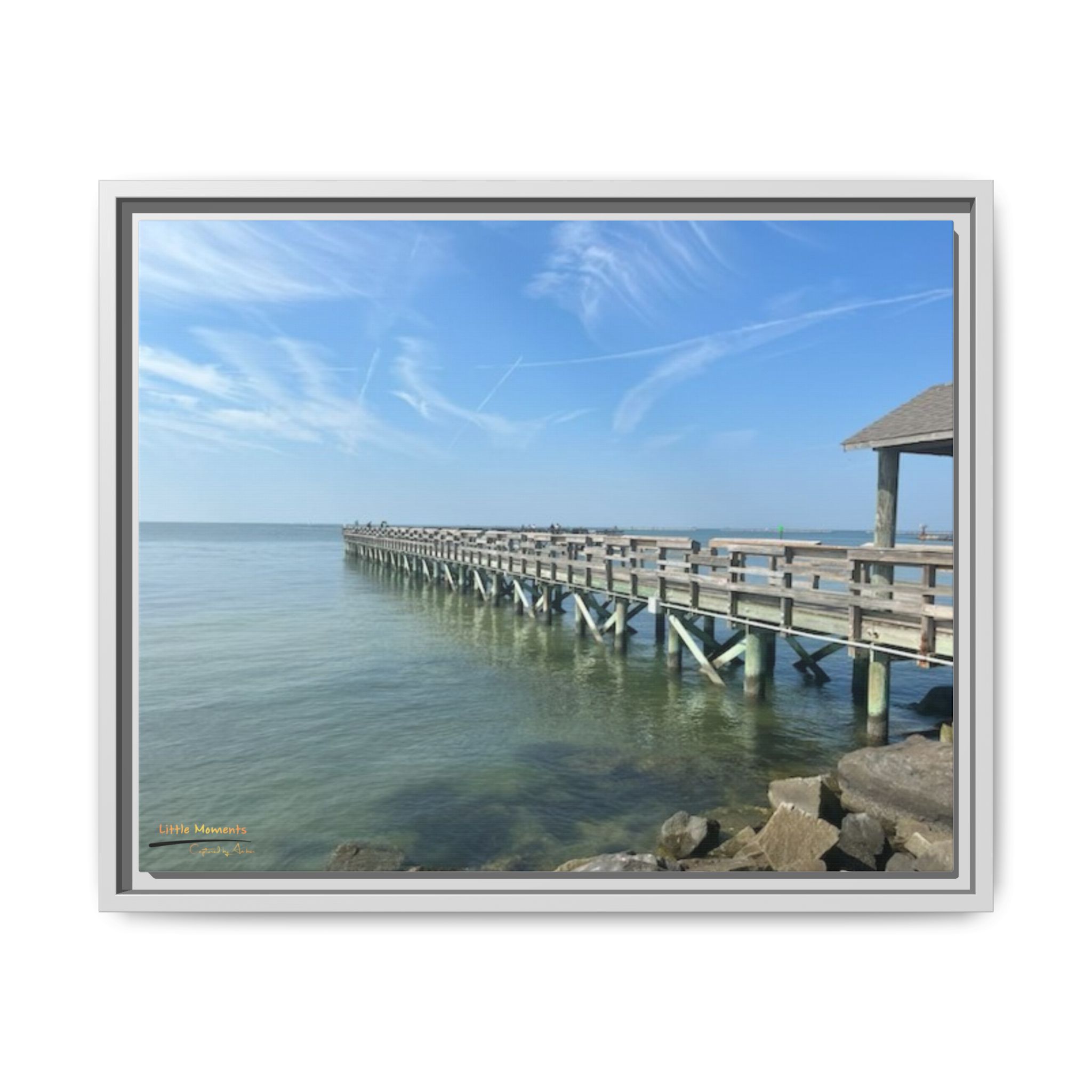 342189188444520791_2048.jpeg Pier Over Calm Seas Framed Matte Canvas Print