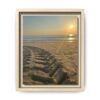 3570316825627358330_2048.jpeg Sunset Beach Tire Track framed Canvas — Tire Track Seashore Wall Art