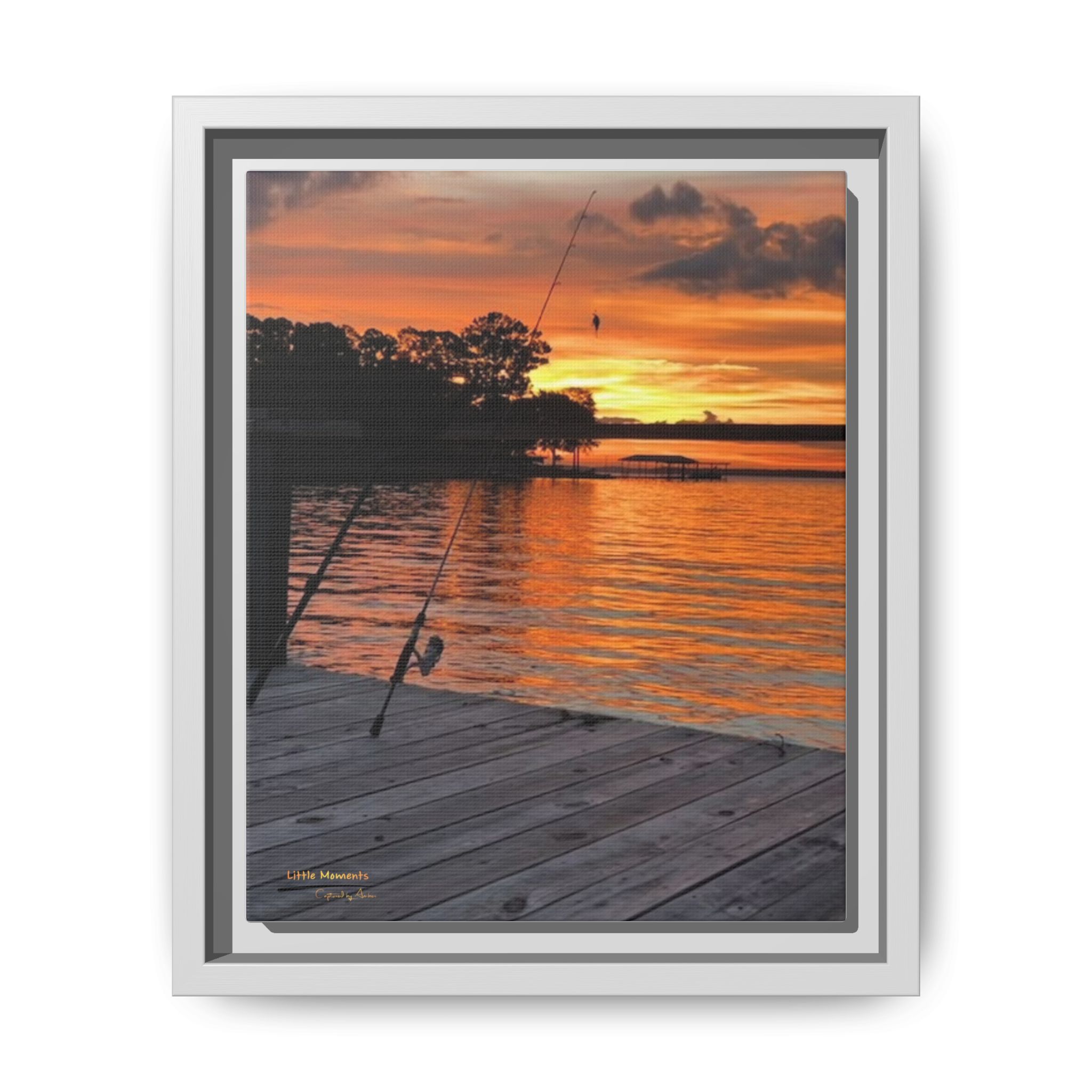 Evening Pier 2 Matte Canvas - Sunset Fishing Dock Wall Art