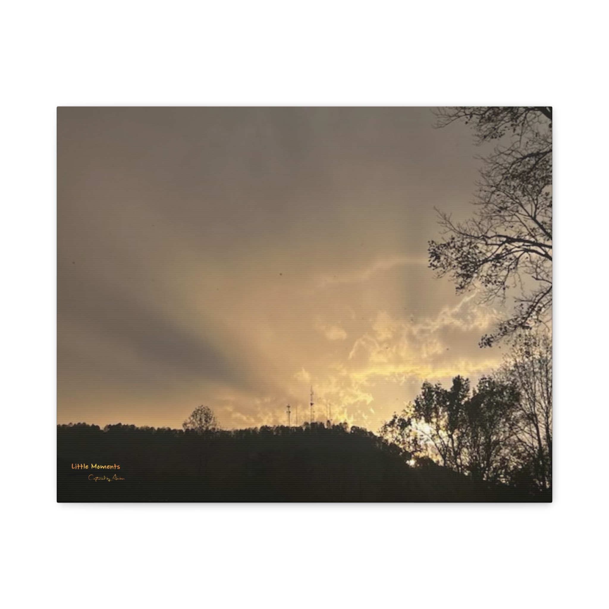 3675926323010694685_2048.jpeg Passing Storm Canvas Wall Art — Golden Sky Landscape Matte Stretched Canvas