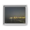 City Lights at Night series2 Framed Matte Canvas Print — Nighttime Coastal Cityscape