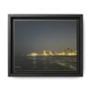 City Lights at Night series2 Framed Matte Canvas Print — Nighttime Coastal Cityscape