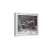 3879162764134913218_2048.jpeg Vintage Red Tractor in Snow — Framed Matte Canvas Wall Art