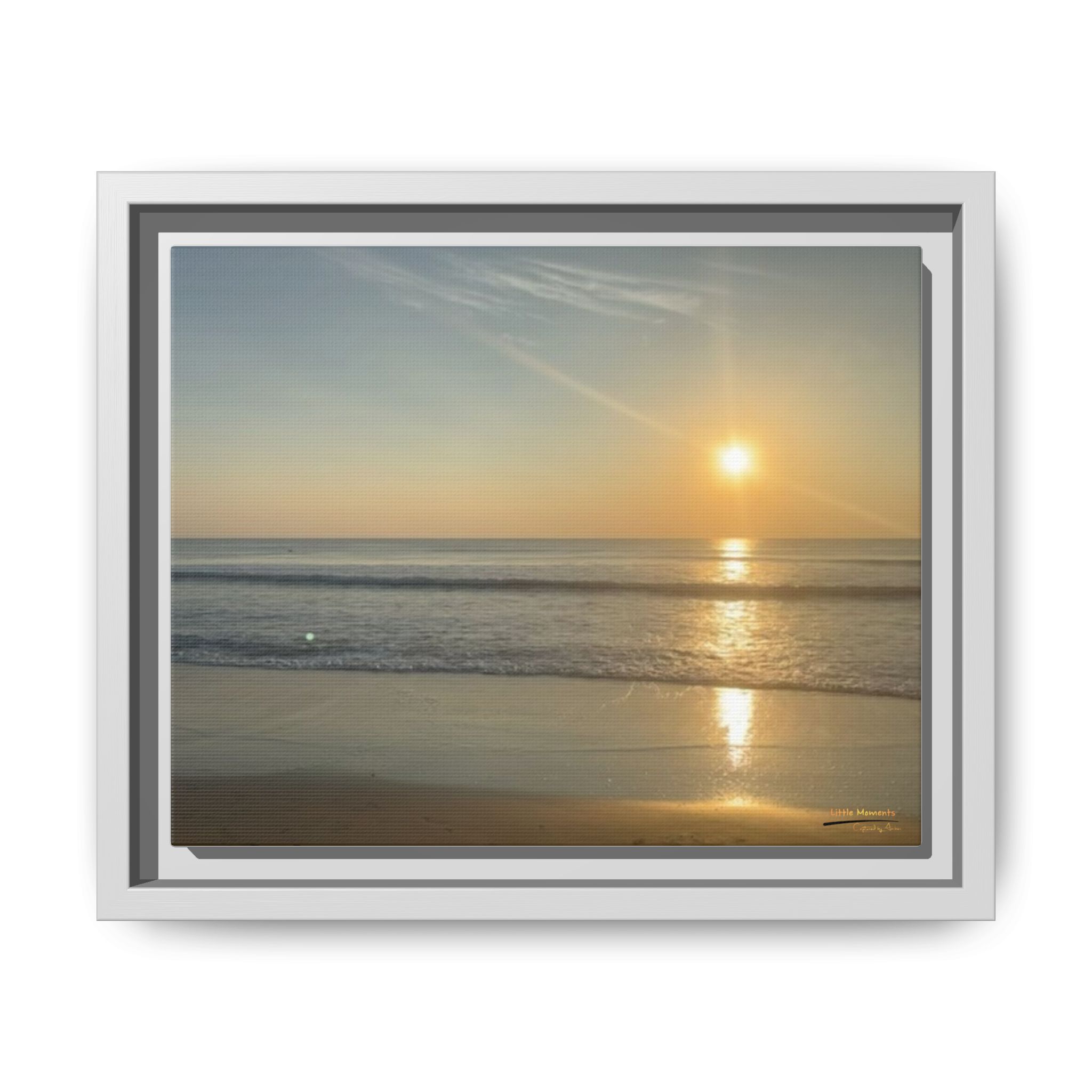3938753704018939965_2048.jpeg Sunrise Over Ocean Matte Canvas Framed Wall Art — Serene Ocean Photography Print