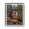 Waterwheel Waterfall Framed Canvas Print – Rustic Nature Wall Art