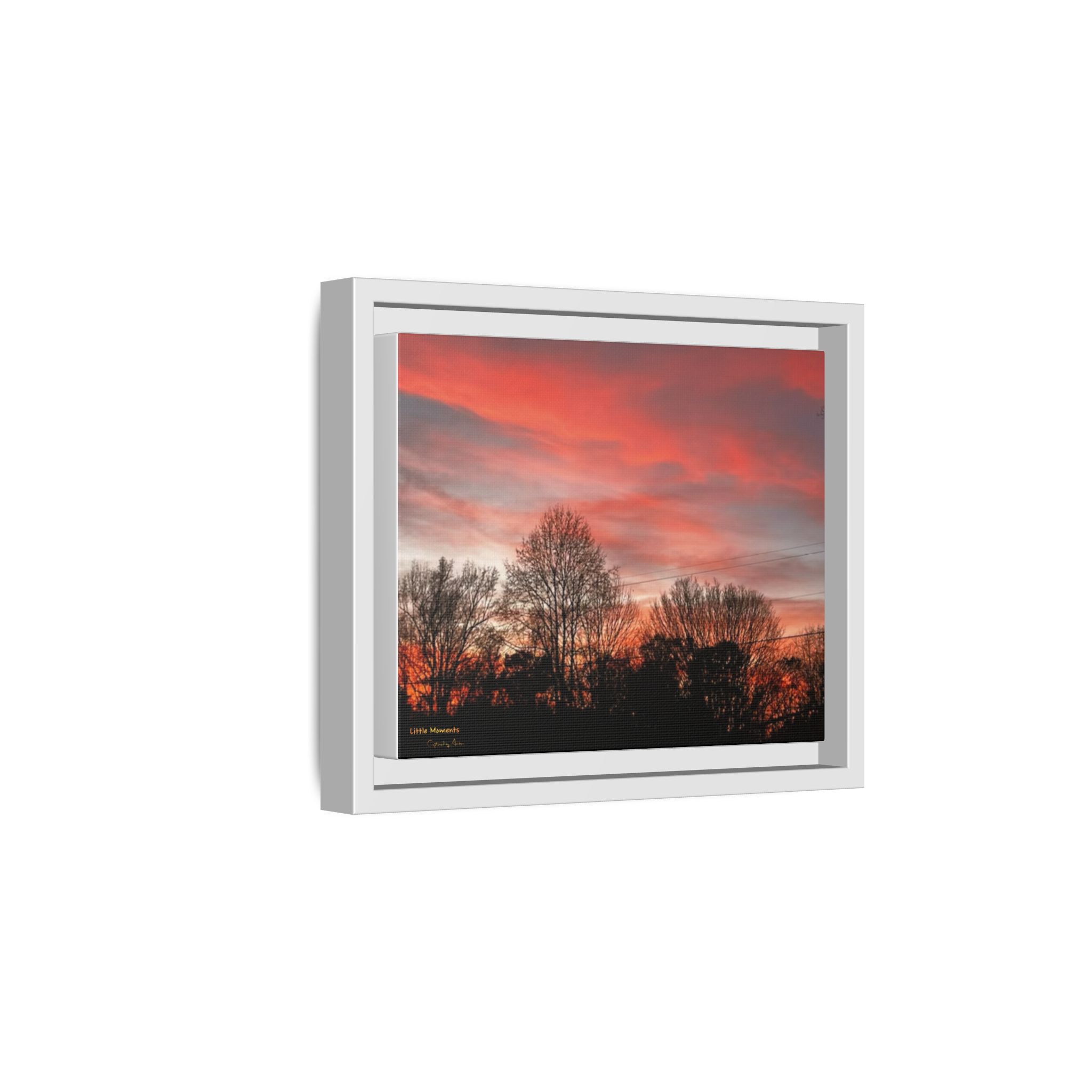 Appalachian Red Sky1 Canvas Print — Framed Sunset Silhouette Wall Art