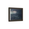 City Lights at Night Ocean Waves 2 Matte Framed Canvas — City Lights Over Ocean Wall Art