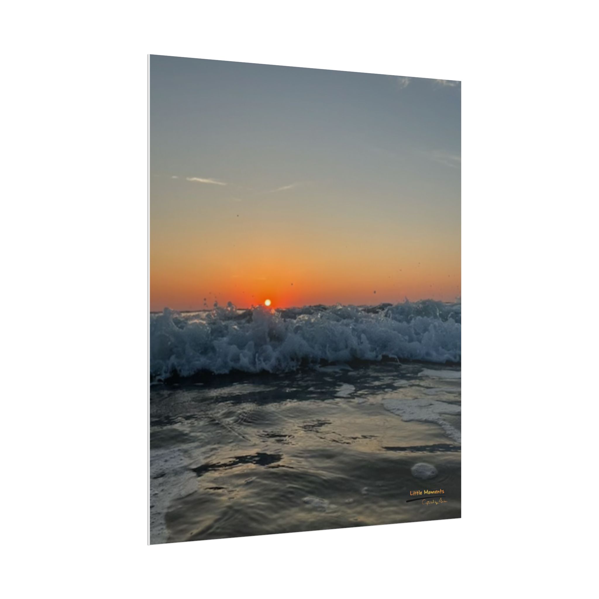 Crashing Waves Sunset Poster — Rolled Beach Wall Art