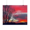 Vibrant Red Sky Poster — Vibrant Red Sky Landscape Wall Art (Rolled Poster)