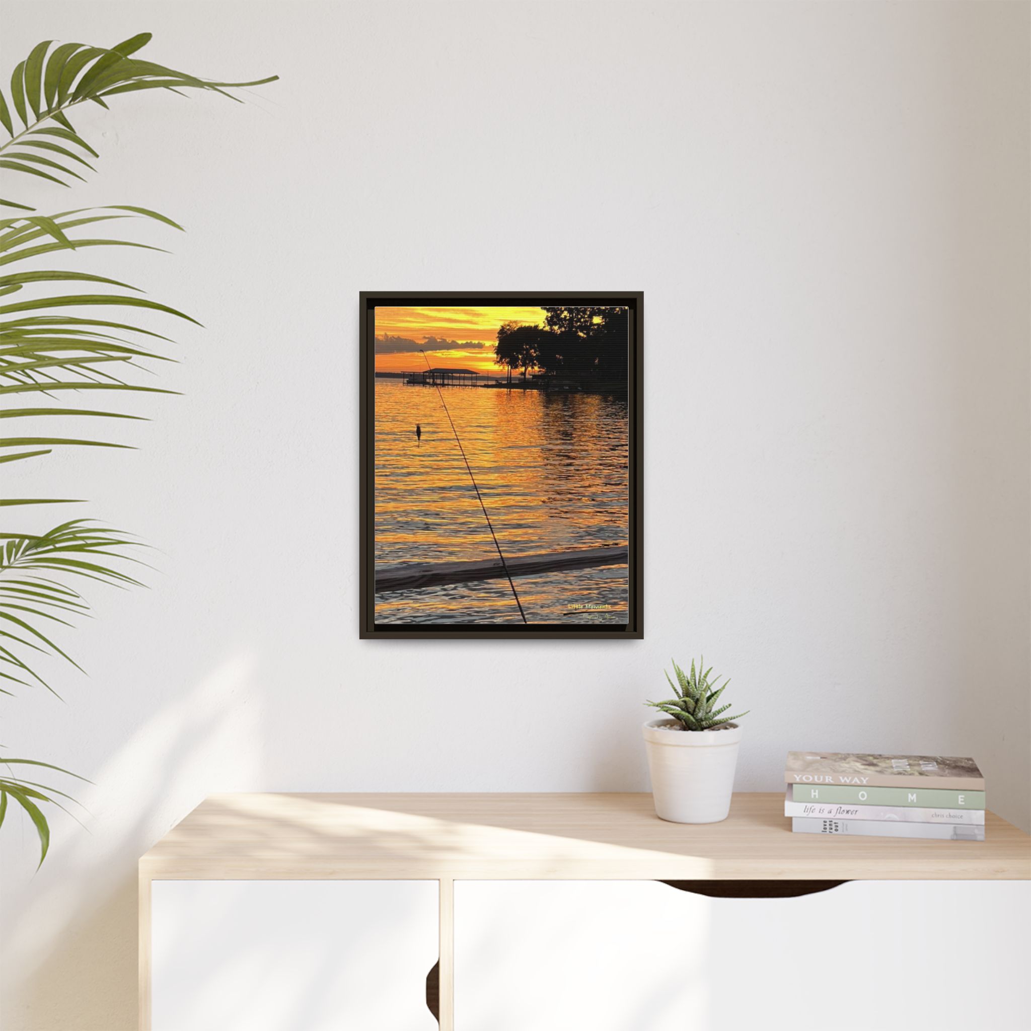 Evening Pier Matte Canvas Print — Framed Wall Art
