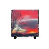 Vibrant Red Sky Slate Plaque — Vibrant Red Evening Desk Decor