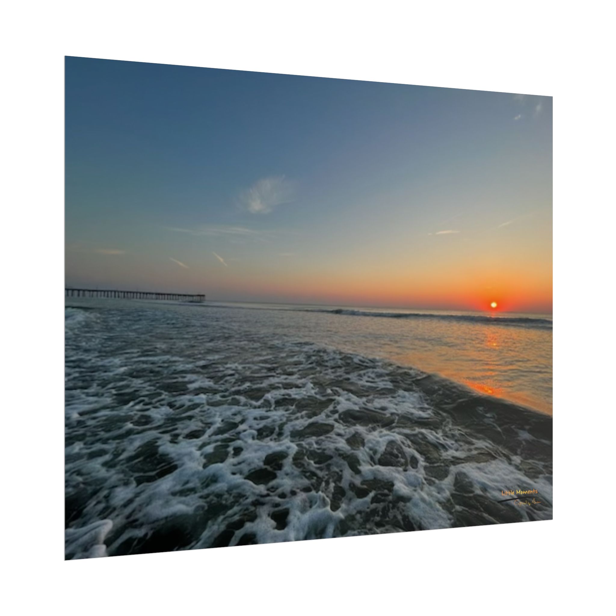 Rolling Sunset Waves Rolled Poster — Ocean Beach Sunset Wall Art