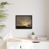 Passing Storm Framed Matte Canvas Print — Golden Sunrise Landscape