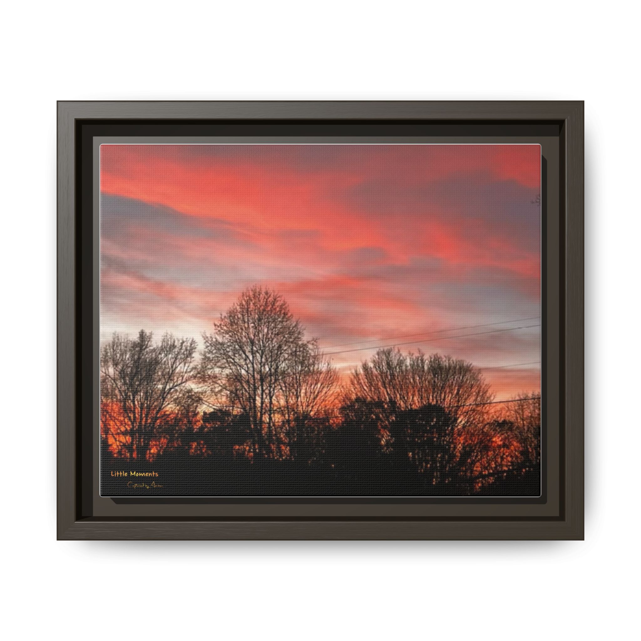 Appalachian Red Sky1 Canvas Print — Framed Sunset Silhouette Wall Art