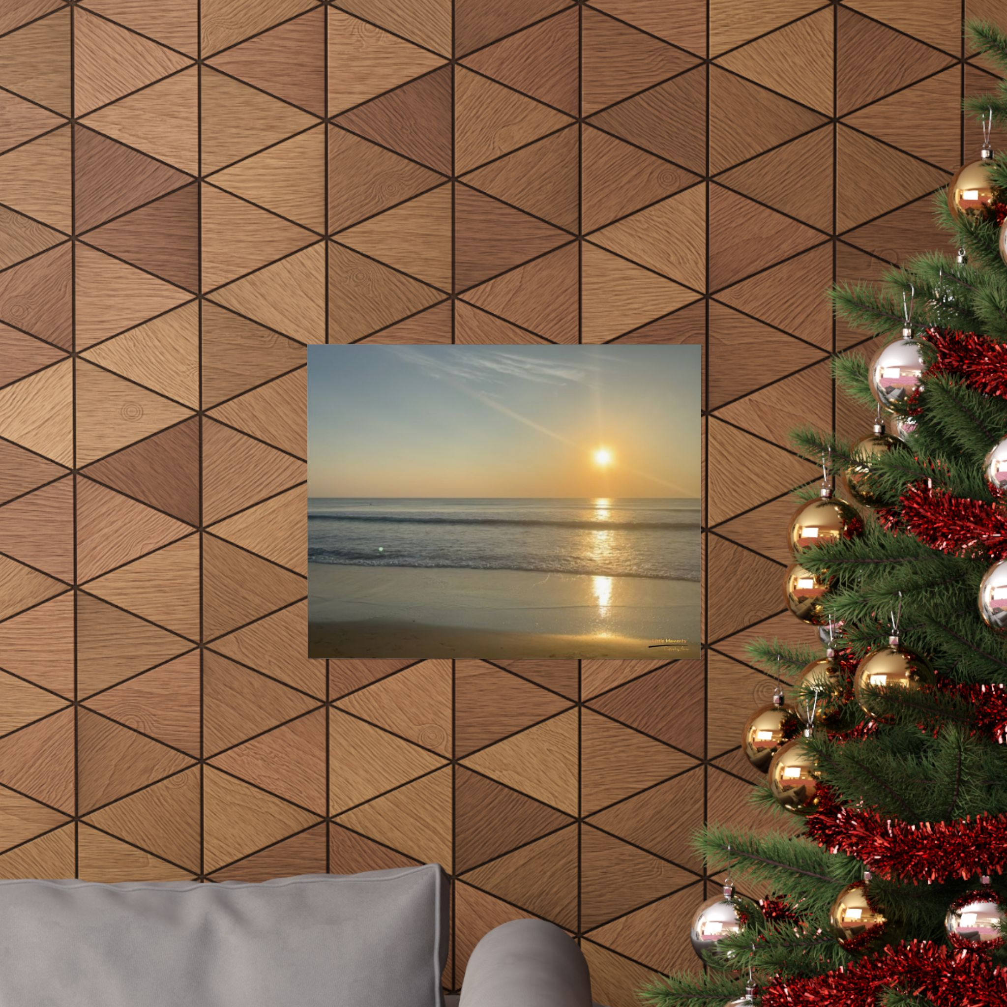 Sunrise Over Ocean Poster — Matte Horizontal Ocean Wall Art