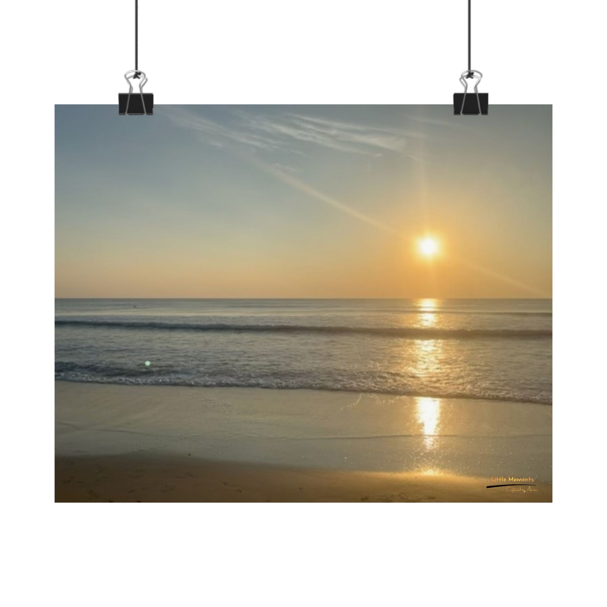Sunrise Over Ocean Poster — Matte Horizontal Ocean Wall Art