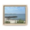 Seaside Beach Framed Canvas Print — Matte Multi-Color Coastal Wall Art