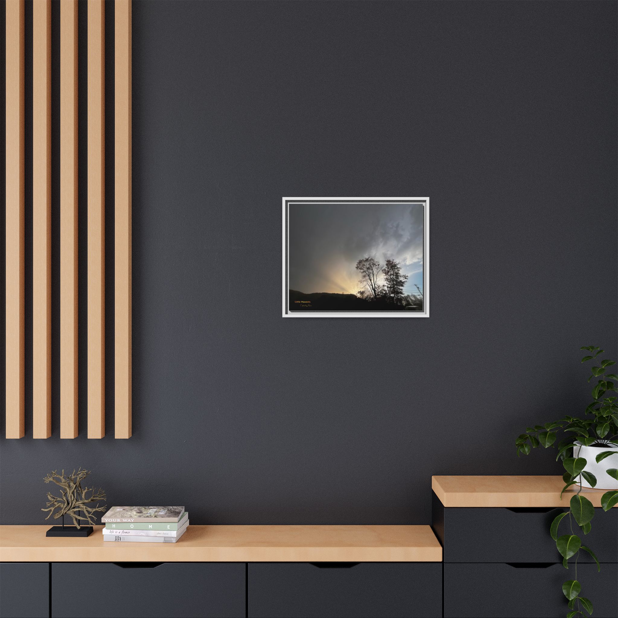 Sunset Storm Framed Matte Canvas Wall Art