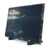 City Lights at Night Slate Desk Plaque — Coastal City Seascape Decor