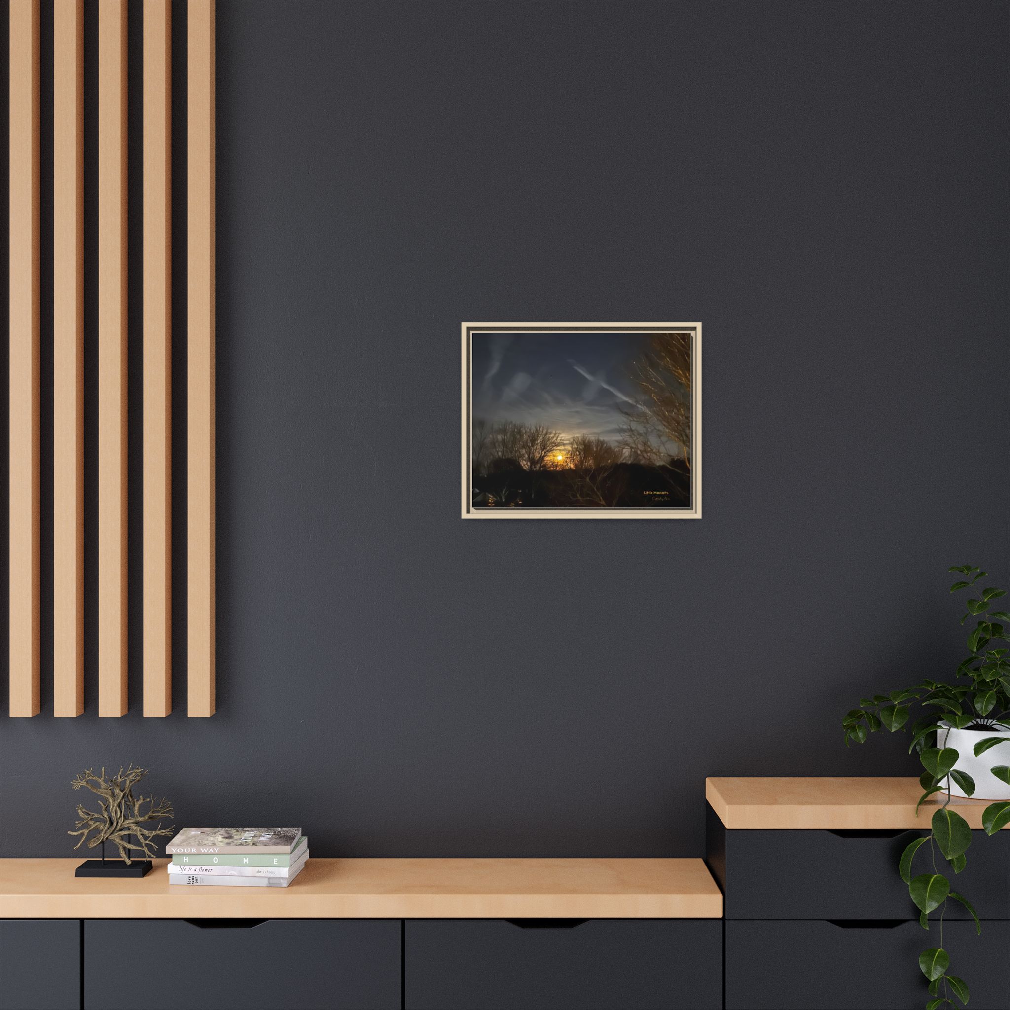7279838834539991073_2048.jpeg Moonlit Trees Framed Matte Canvas Print — Golden Moonrise