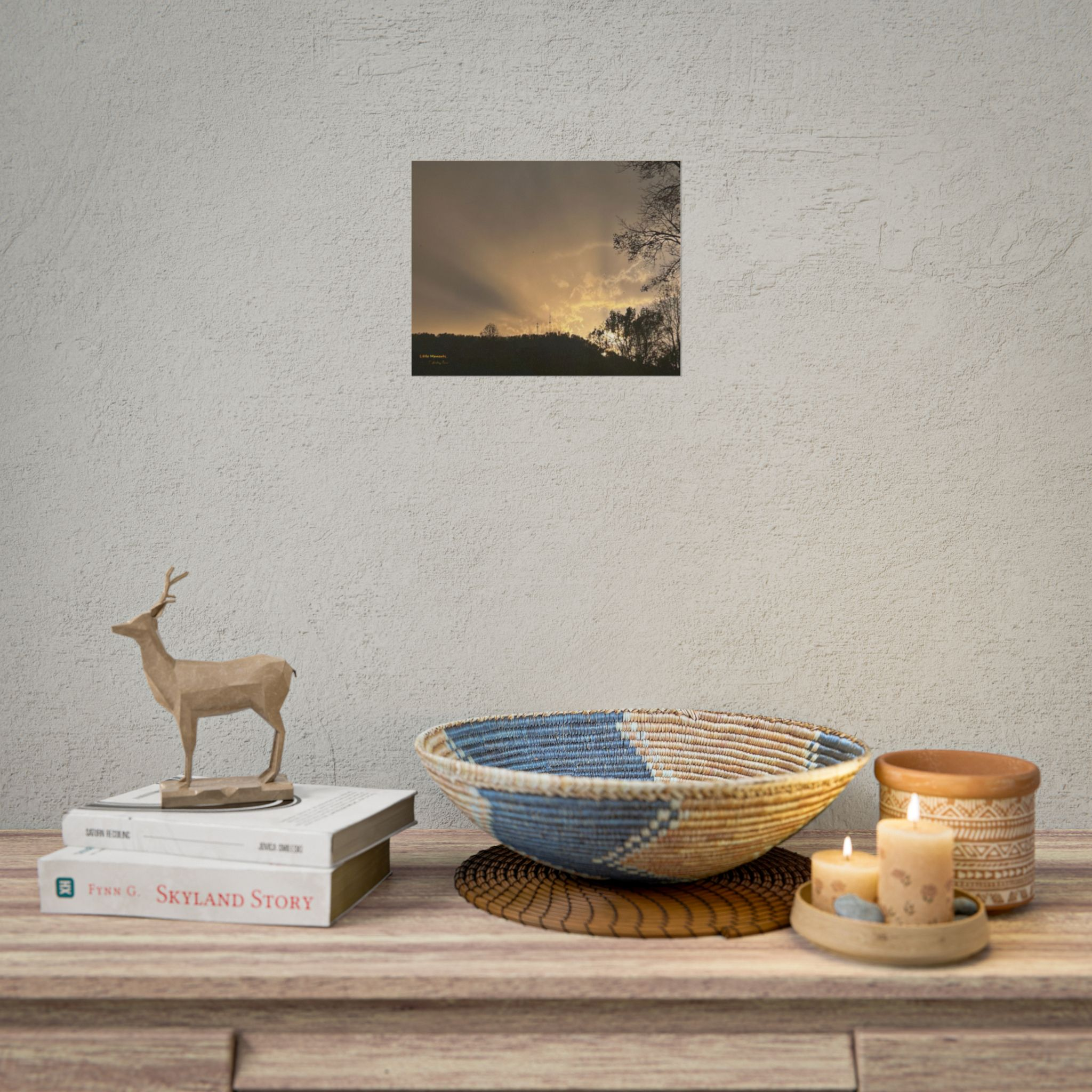 7413345630893564406_2048-1.jpeg Passing Storm Poster — Golden Sky Landscape Rolled Poster