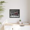 7556541372154466621_2048.jpeg Vintage Red Tractor in Snow — Framed Matte Canvas Wall Art