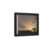 Passing Storm Framed Matte Canvas Print — Golden Sunrise Landscape