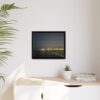 City Lights at Night series2 Framed Matte Canvas Print — Nighttime Coastal Cityscape