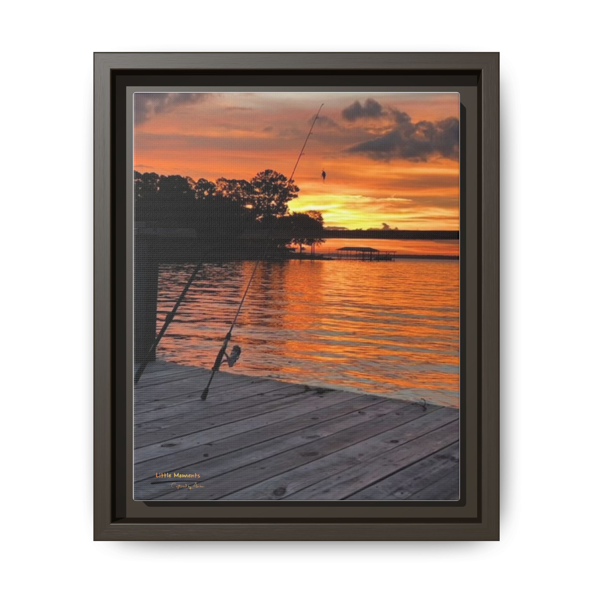 Evening Pier 2 Matte Canvas - Sunset Fishing Dock Wall Art