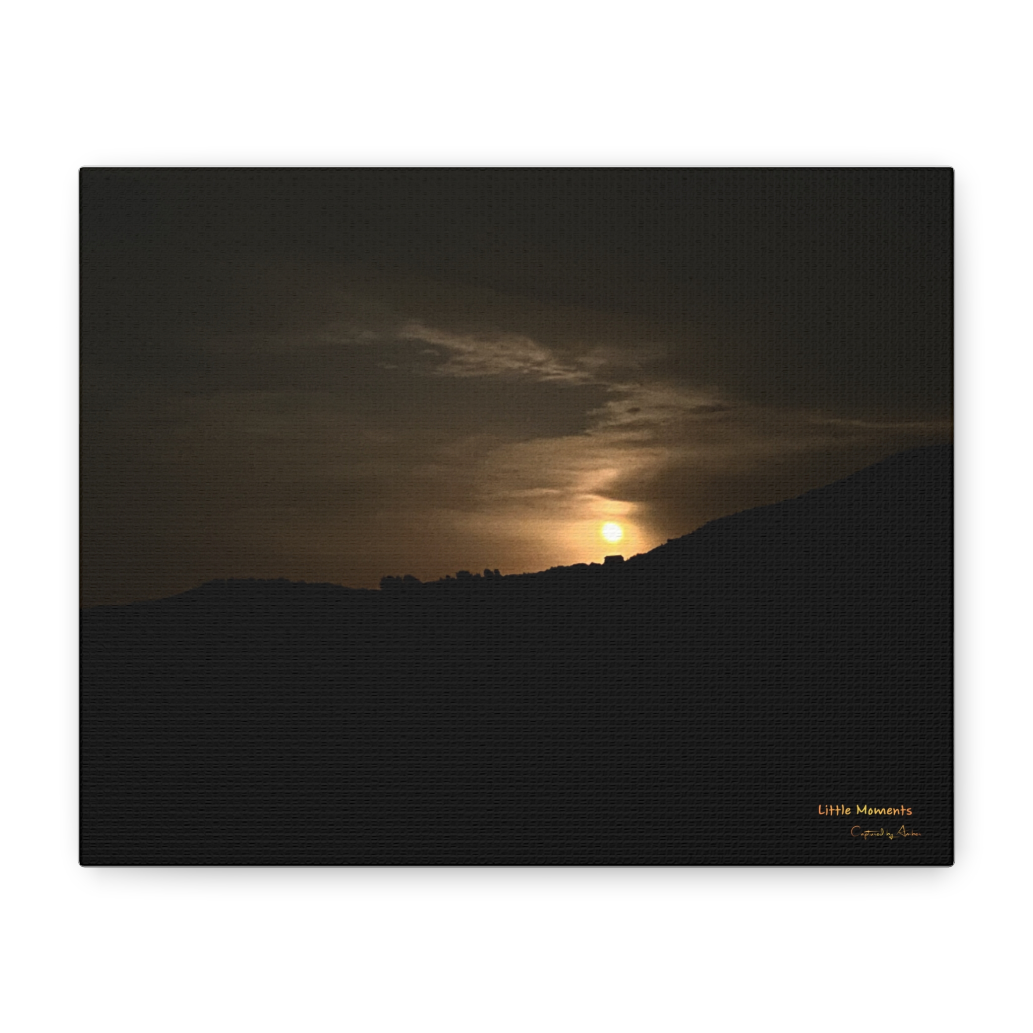 7961442725331360562_2048.jpeg Moon Glow Ridge Canvas Print — Moody Golden Dusk Wall Art