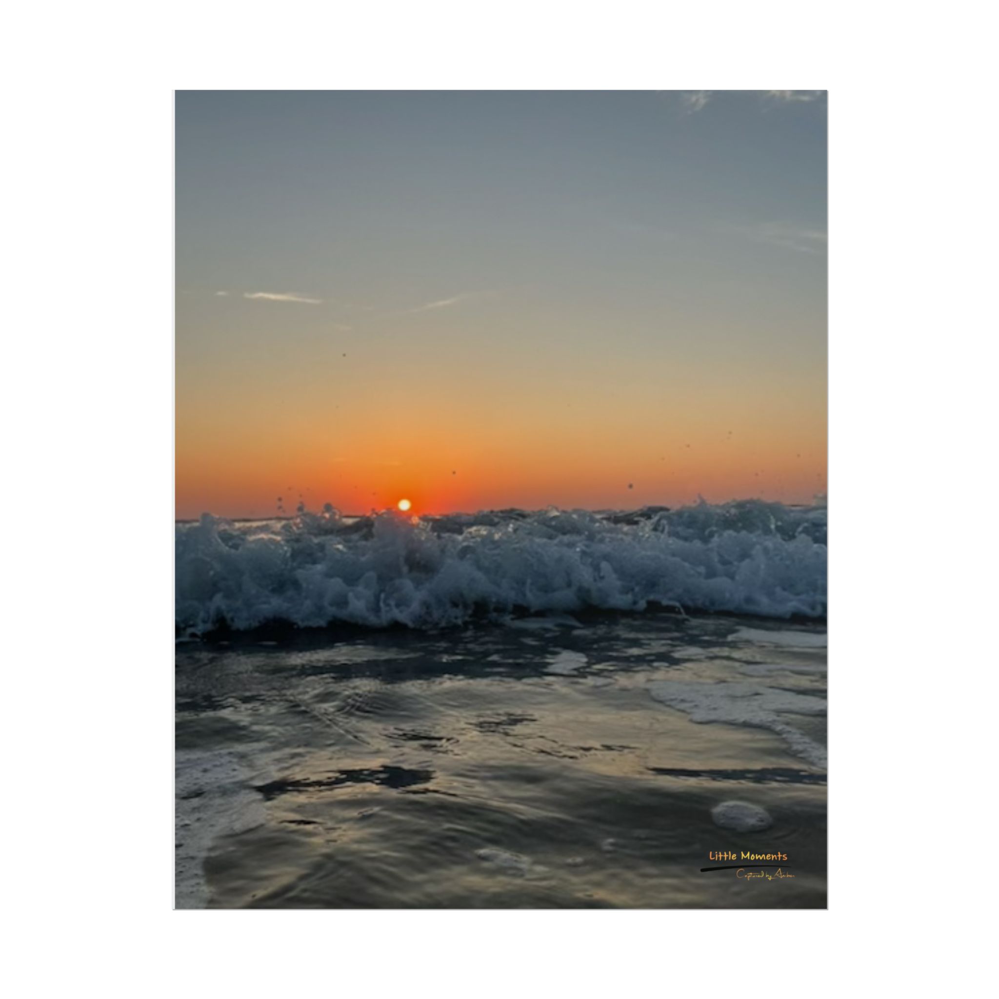 Crashing Waves Sunset Poster — Rolled Beach Wall Art