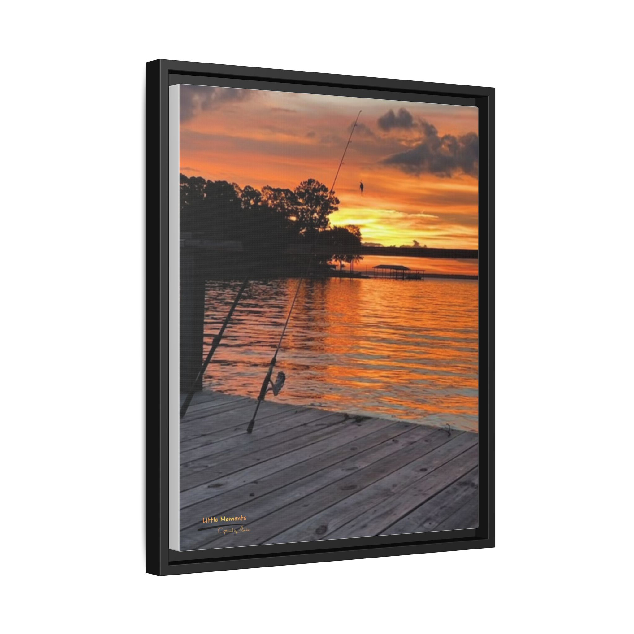 Evening Pier 2 Matte Canvas - Sunset Fishing Dock Wall Art