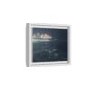 City Lights at Night Ocean Waves 2 Matte Framed Canvas — City Lights Over Ocean Wall Art